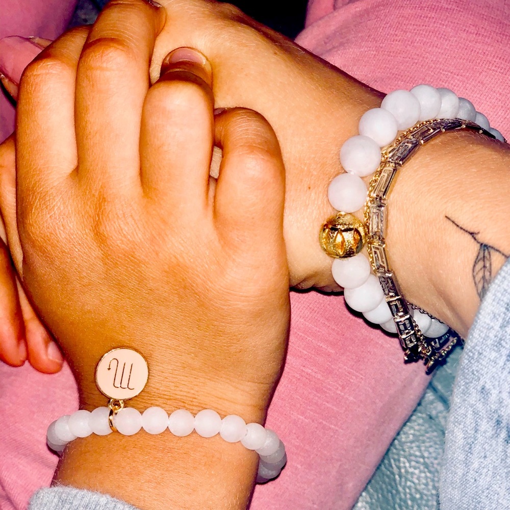 White MATTE jade Mommy and me Valentines